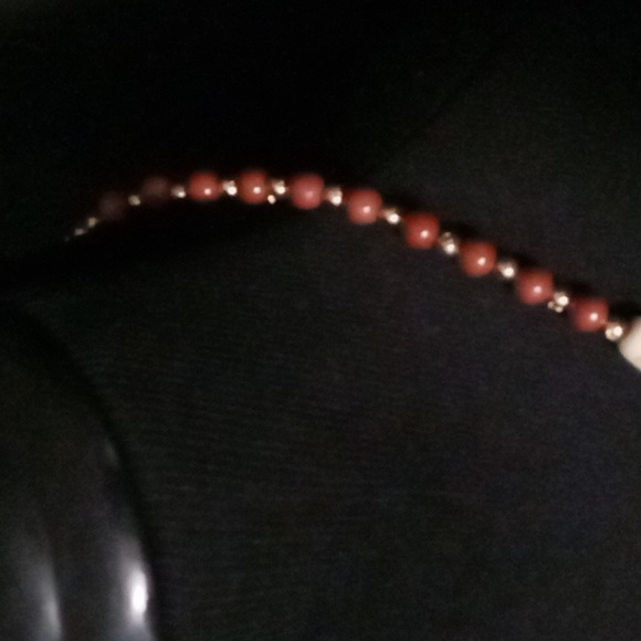 Peacock and Blue Rock Style Beaded Necklace - Picture 5 of 7